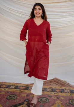 Aafiya Jamdani Cotton Kurta