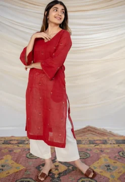 Aafiya Jamdani Cotton Kurta