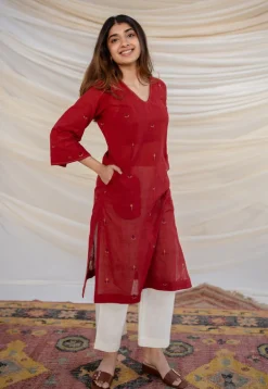 Aafiya Jamdani Cotton Kurta