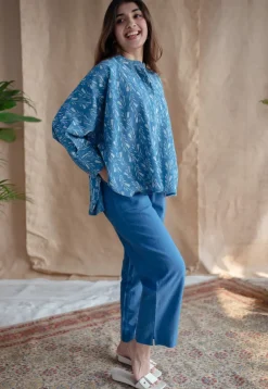 Aara Slub Cotton Straight Pant