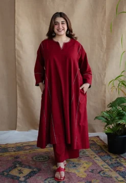 Adira Cotton Jhabba Kali Co-ord Set (Set of 2)