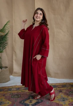 Adira Cotton Jhabba Kali Co-ord Set (Set of 2)
