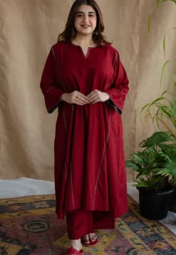 Adira Cotton Jhabba Kali Co-ord Set (Set of 2)