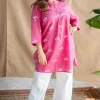 Aiza Dabu Slub Cotton Kurta