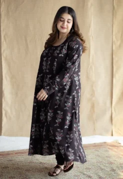 Akrita Black Ajrakh Cotton Kali Kurta