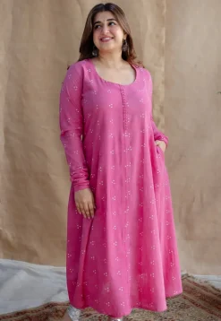 Akrita Dabu Slub Cotton Kali Kurta