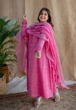 Akrita Dabu Slub Cotton Kali Kurta