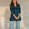 Alisha Indigo Dabu Straight Short top