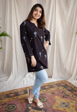 Amdavad Patang Cotton Hand Embroidered Top