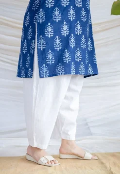 Anaya Indigo Dabu Cotton Straight Kurta