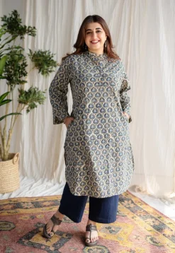 Anifa Ajrakh Cotton Kurta