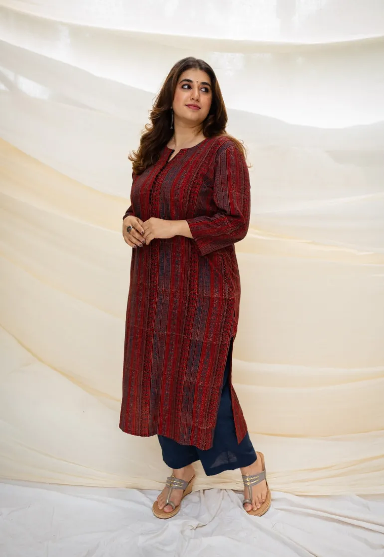 Aniha Ajrakh Madder Cotton Kurta