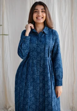 Anila Dabu Slub Cotton A Line Dress