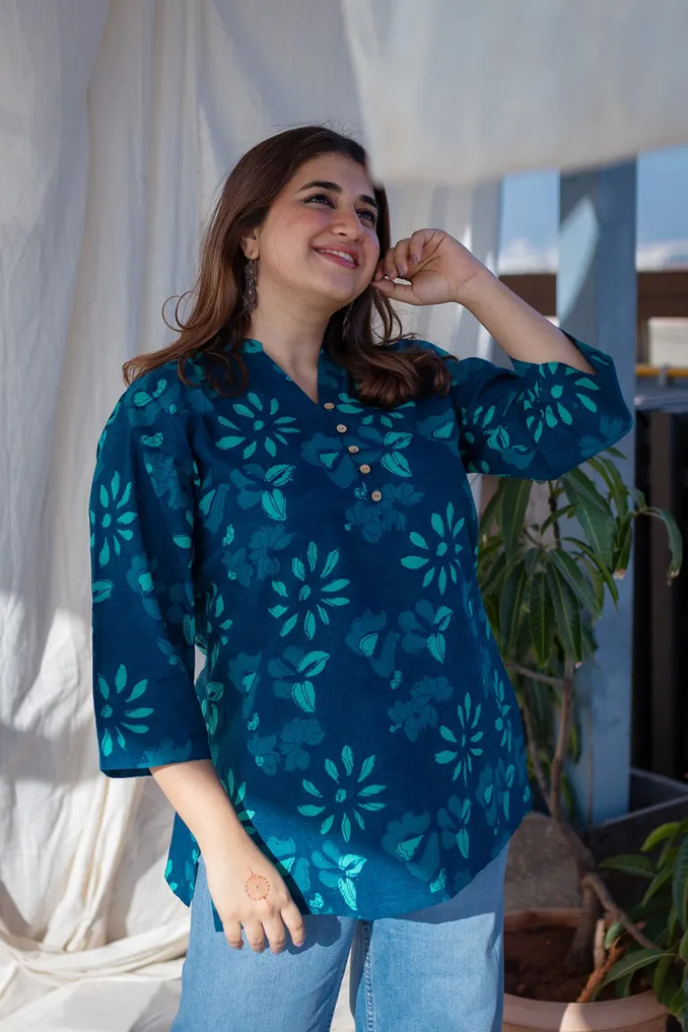 Aparna Dabu Cotton Short Top