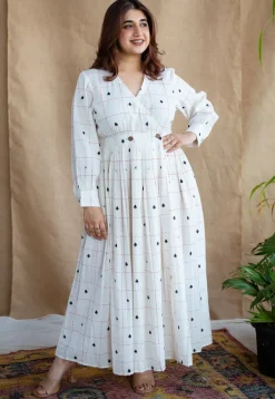 Arika Block Printed Cotton Dress