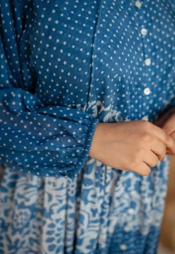 Arina Batik Natural Dyed MulMul Cotton Dress with Slip