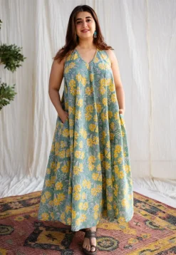 Arziya Sanganeri Slub Cotton Dress