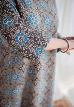 Asiya Ajrakh Jhabba Kali Cotton Kurta