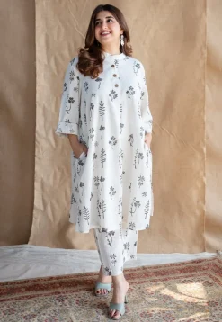 Ayaat Dabu Slub Cotton Co-ord Set (Set of 2)
