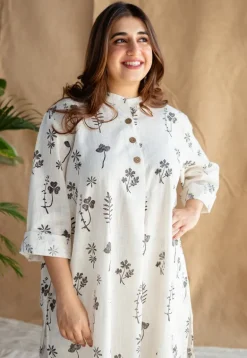 Ayaat Dabu Slub Cotton Co-ord Set (Set of 2)