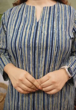 Blue Ajrakh Cotton Kurta