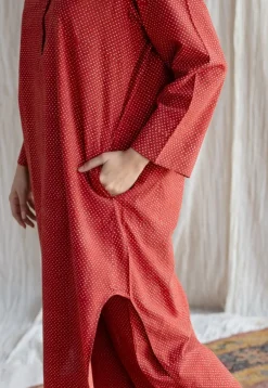 Bombay Ajrakh Red Cotton Co-Ord Set (Set of 2)
