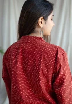 Bombay Ajrakh Red Cotton Co-Ord Set (Set of 2)