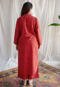 Bombay Ajrakh Red Cotton Co-Ord Set (Set of 2)