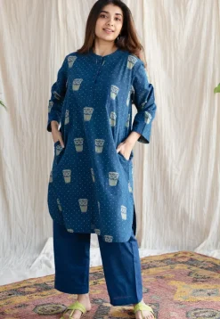 Bombay Irani Chai Ajrakh Cotton Kurta