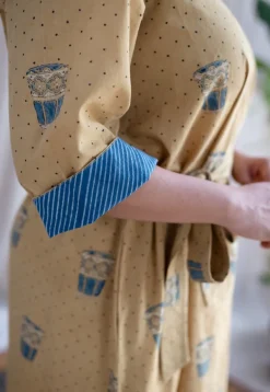 Bombay Irani Chai Ajrakh Cotton Hand Embroidered Dress