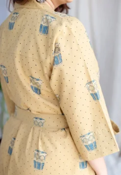 Bombay Irani Chai Ajrakh Cotton Hand Embroidered Dress