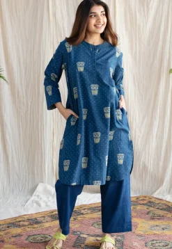 Bombay Irani Chai Ajrakh Cotton Kurta