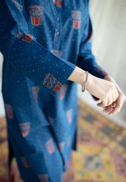 Bombay Irani Chai Indigo Ajrakh Cotton Kurta
