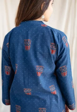 Bombay Irani Chai Indigo Ajrakh Cotton Kurta
