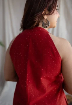 Bombay Red Ajrakh Cotton Straight Kurta