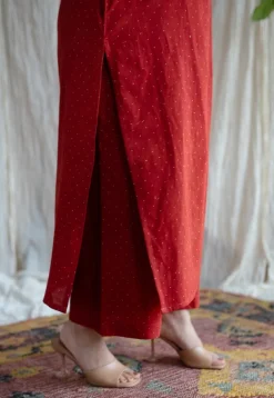 Bombay Red Ajrakh Cotton Straight Kurta