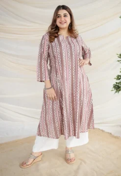 Brinda Brown Batik Kali Cotton Kurta