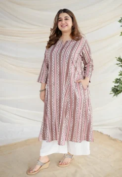 Brinda Brown Batik Kali Cotton Kurta