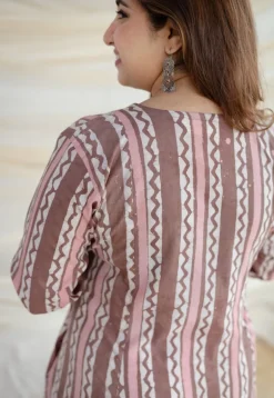 Brinda Brown Batik Kali Cotton Kurta