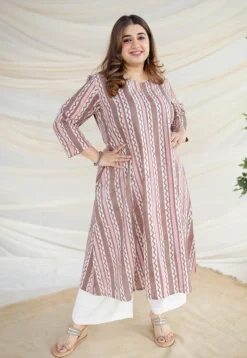 Brinda Brown Batik Kali Cotton Kurta