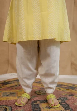 Dharmi Yellow Batik Cotton A Line Kurta