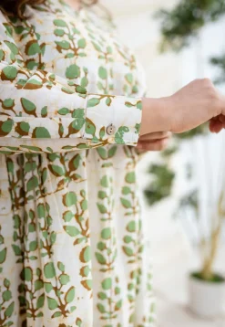 Ditya White Batik Cotton Kurta
