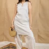 Divija Off-White Handwoven Kala Cotton Straight Kurta
