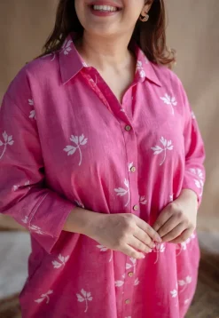 Elijah Dabu Slub Cotton Embroidered Dress
