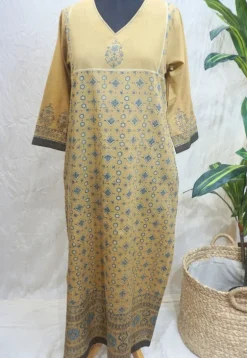 Elisha Ajrakh Cotton Hand Embroidered Kurta
