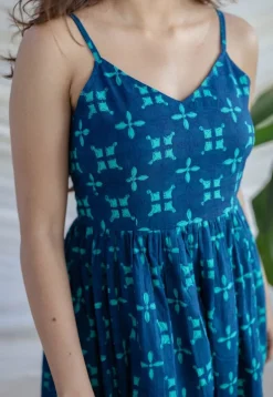 Eliya Indigo Dabu Cotton A Line Dress