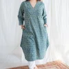 Eshal Ajrakh Cotton Hand Embroidered Kurta