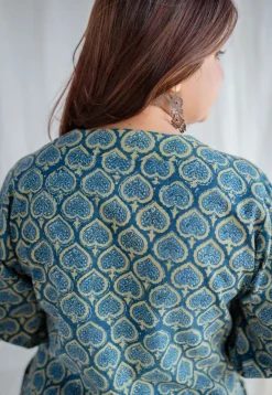 Eshal Ajrakh Cotton Hand Embroidered Kurta