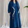 Eshika Indigo Ajrakh Cotton Jhabba Kali Kurta with Hand Embroidery