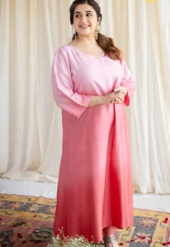 Esita Ombre Silk Co-Ord Set with Mukaish Detailing (Set of 2)